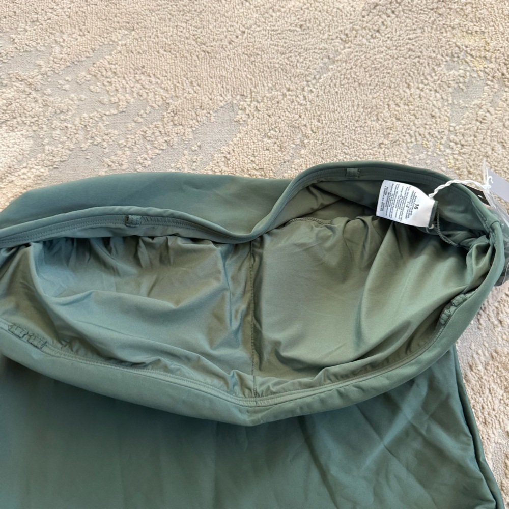 J Crew Gemma bandeau one piece swimsuit Classic Sculpt Green bathing suit 16 new - Picture 9 of 13